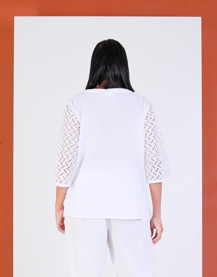 Chinese Collar Blouse with Pintucks