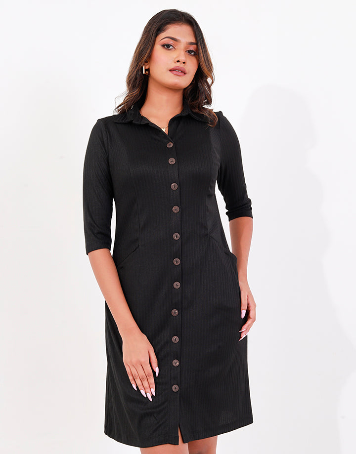 Classic Collared Dress with Pockets