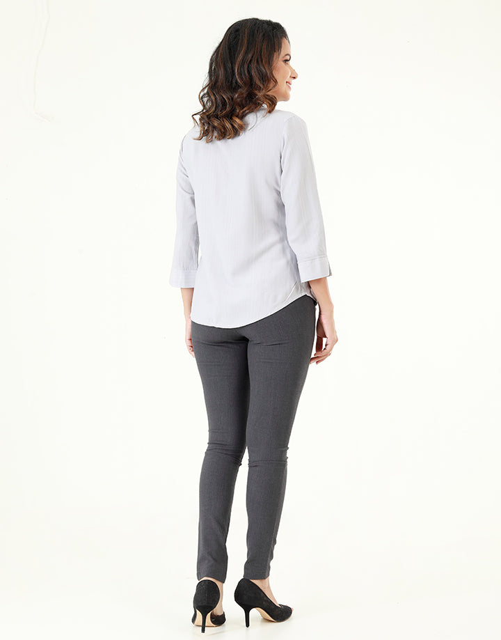Collared Blouse with ¾ Sleeves