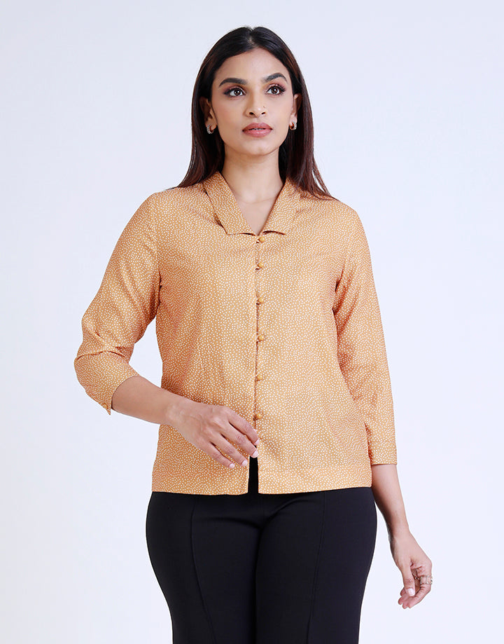 Collared Blouse with ¾ Sleeves