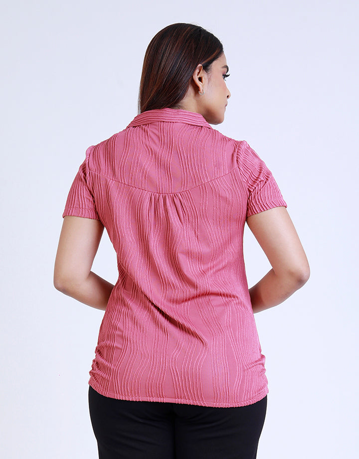 Collared Top with Short Sleeve