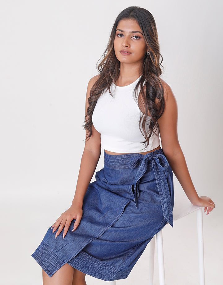 Denim Wrap Skirt