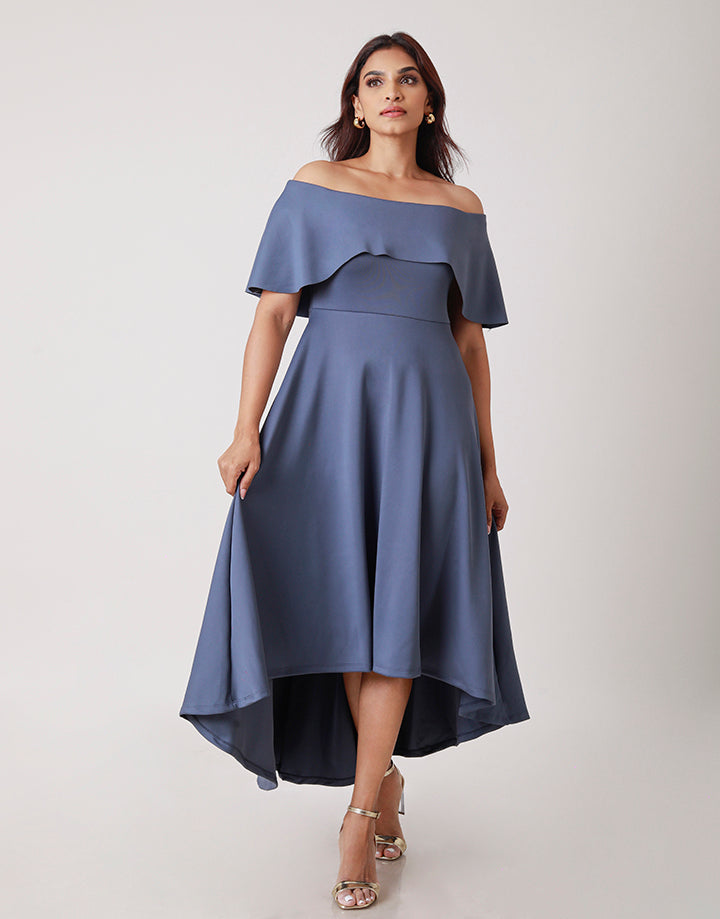 Dipped Hem Off the Shoulder Dress