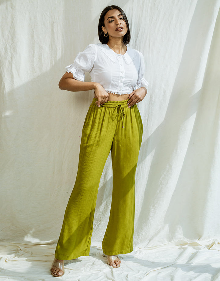 Elastic Waist Pant with Belt