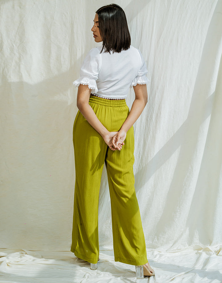 Elastic Waist Pant with Belt