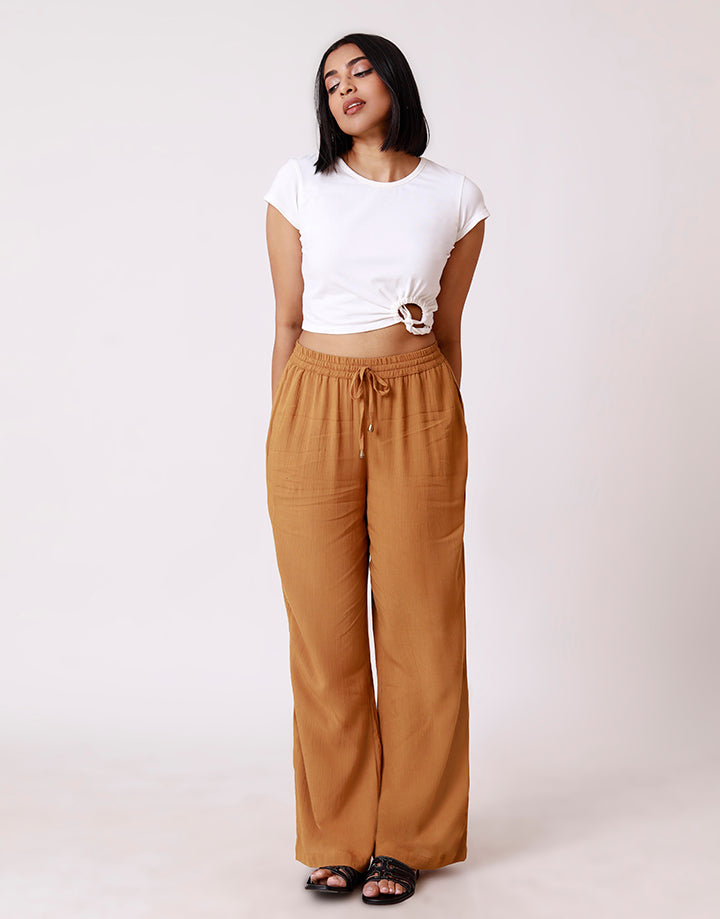 Elastic Waist Pant with Belt