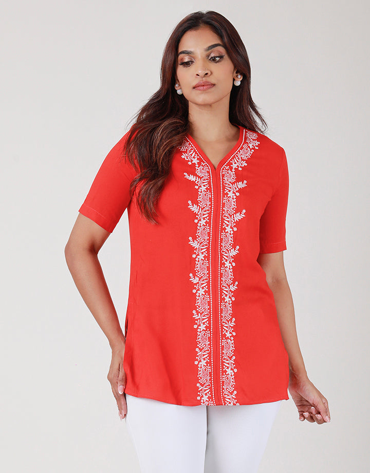 Embroidered Details Kurtha