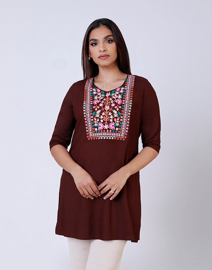 Embroidered Kurtha with ¾ Sleeves