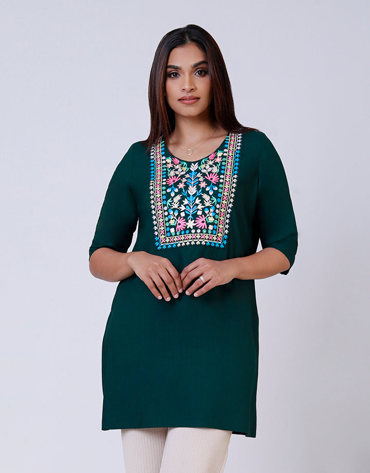 Embroidered Kurtha with ¾ Sleeves