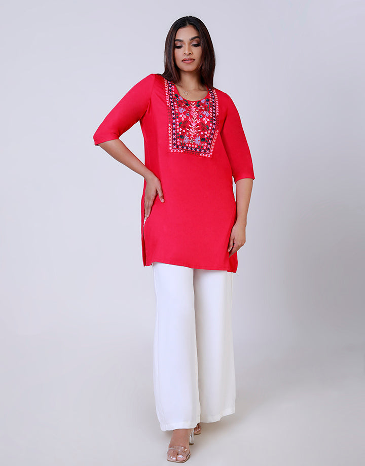 Embroidered Kurtha with ¾ Sleeves