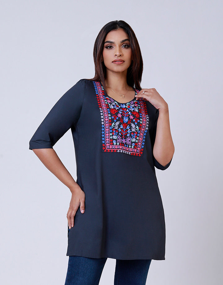 Embroidered Kurtha with ¾ Sleeves