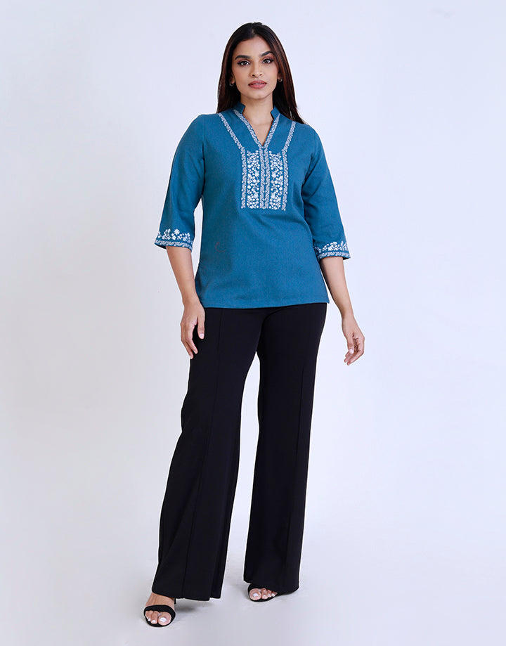 Embroidered Kurtha with ¾ Sleeves