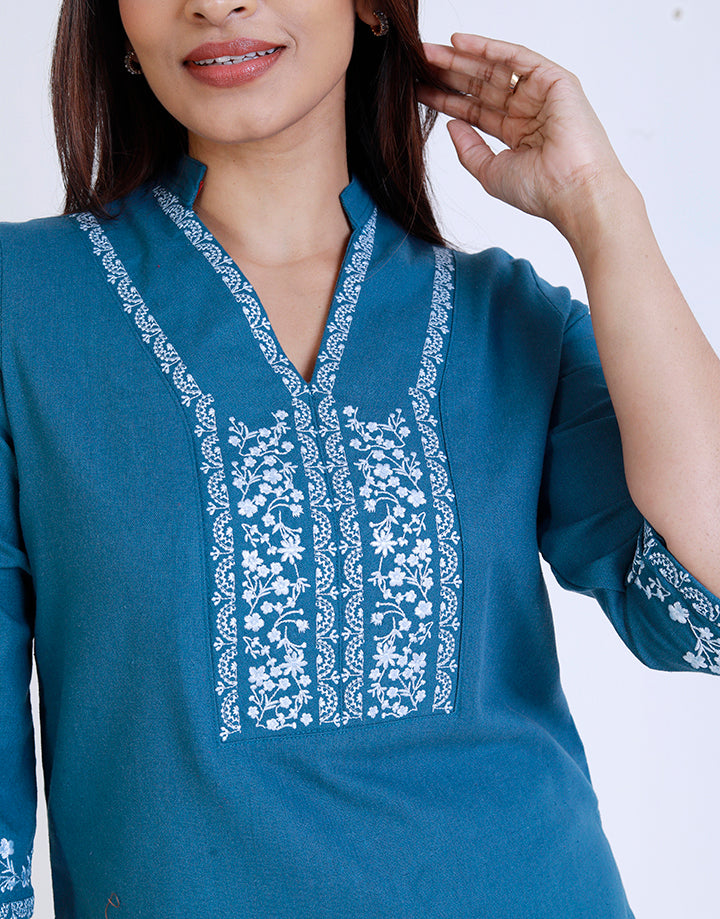 Embroidered Kurtha with ¾ Sleeves