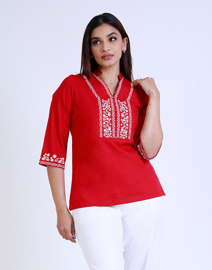 Embroidered Kurtha with ¾ Sleeves