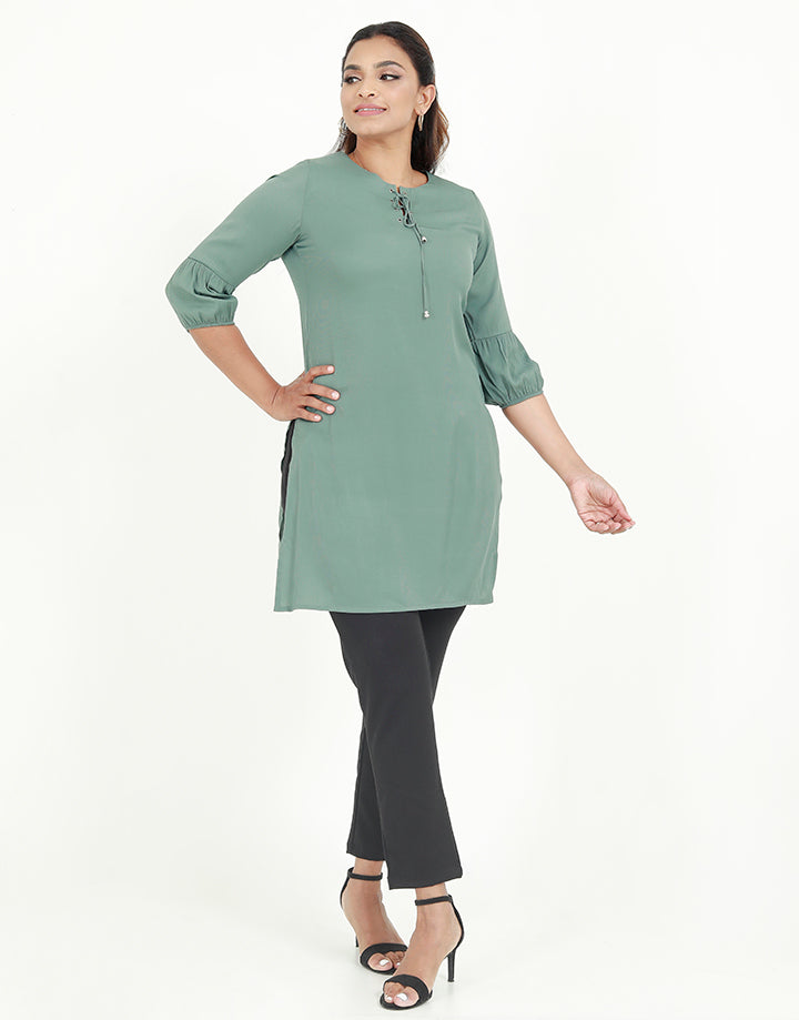 Eyelet Detailed Kurtha with ¾ Sleeves