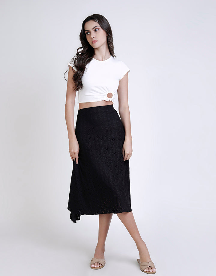 Flared A-Line Skirt with Cut Lawn