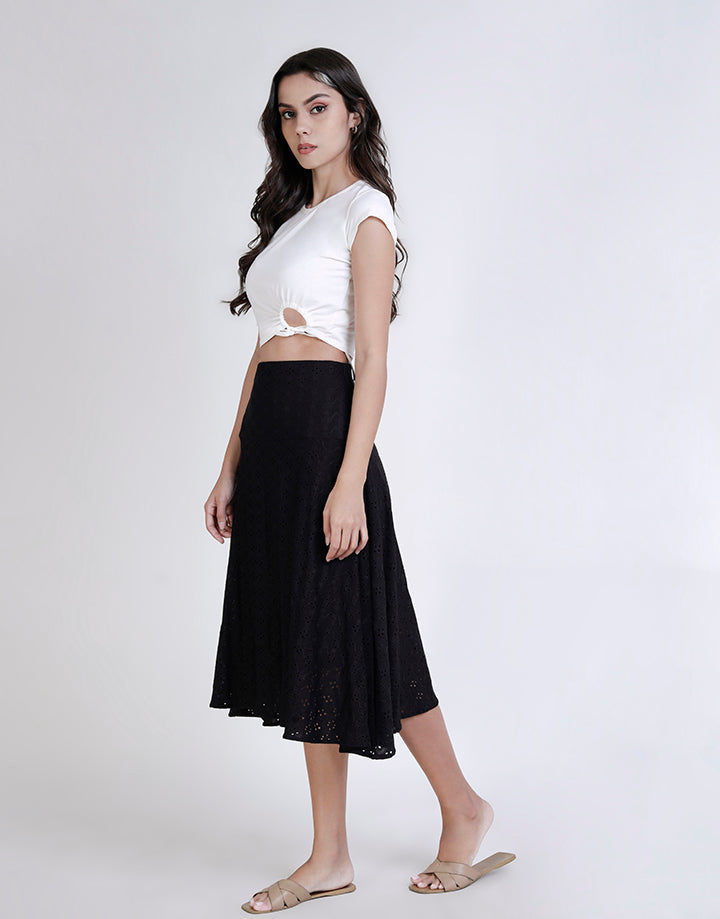 Flared A-Line Skirt with Cut Lawn