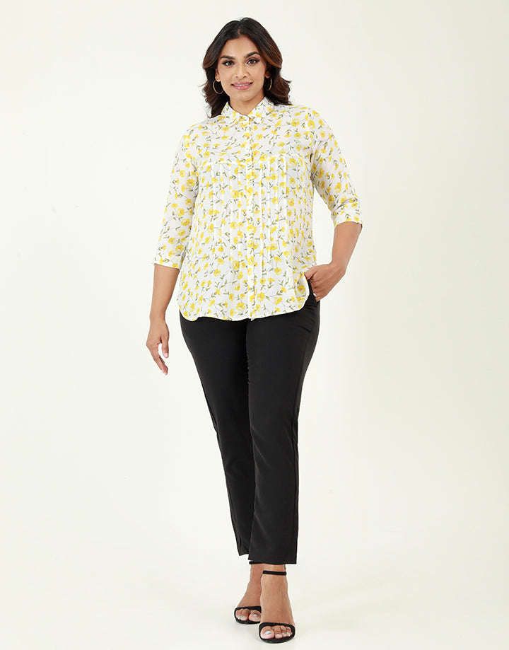 Floral Printed Blouse with ¾ Sleeves