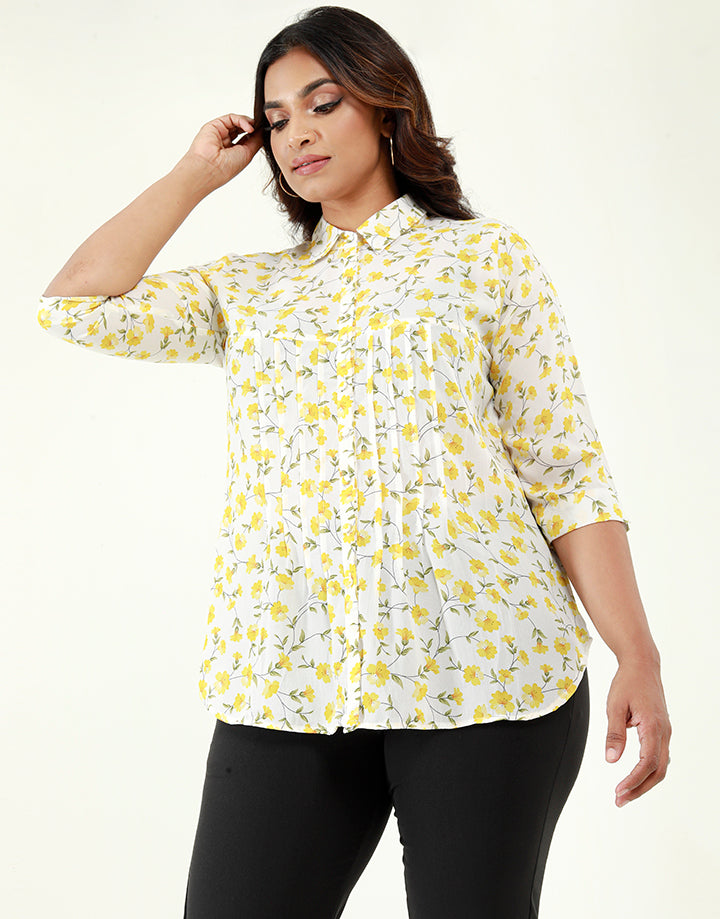 Floral Printed Blouse with ¾ Sleeves