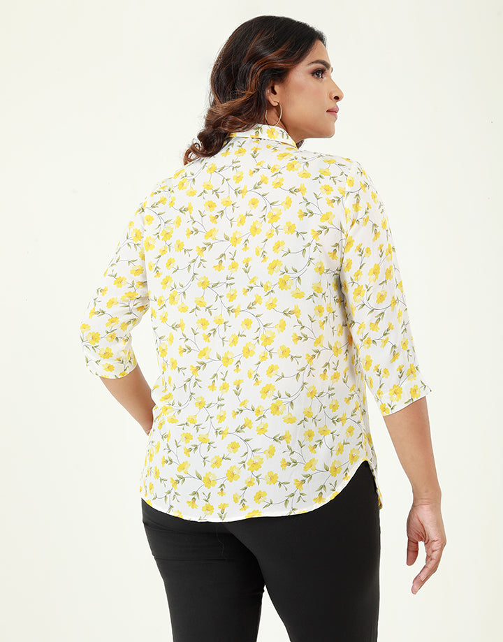 Floral Printed Blouse with ¾ Sleeves