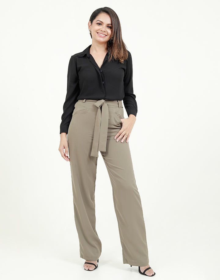 Formal Pants with Tie Up Belt