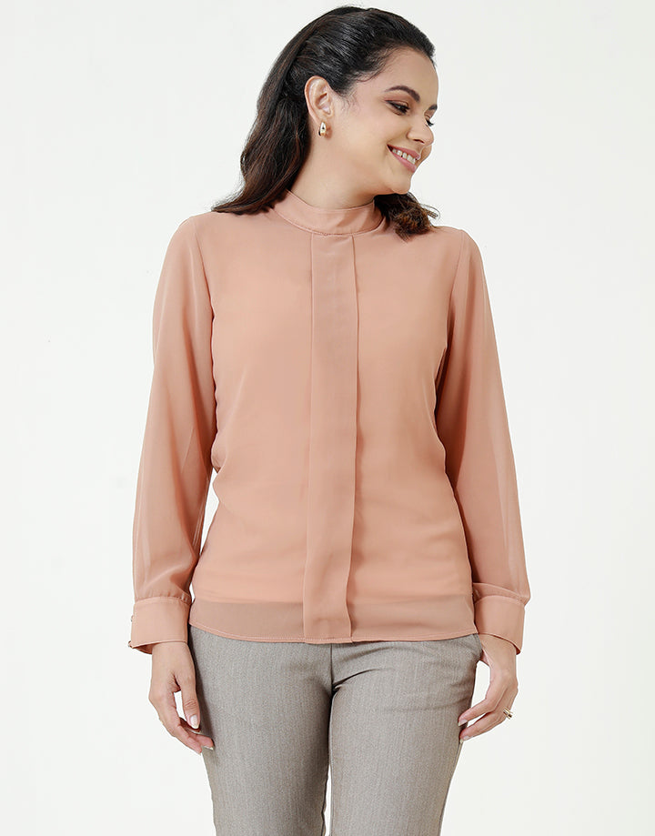 High Neck Blouse with Long Sleeves – Spring & Summer
