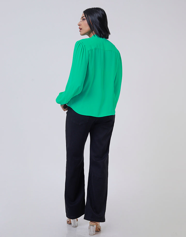 High Neck Blouse with Long Sleeves