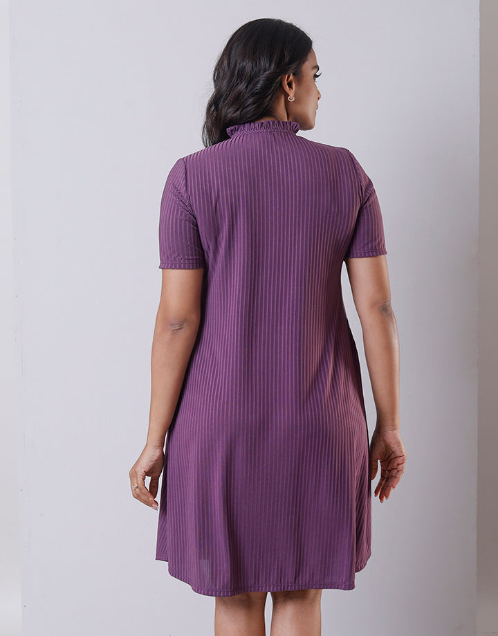 High Neck Dress with Front Keyhole