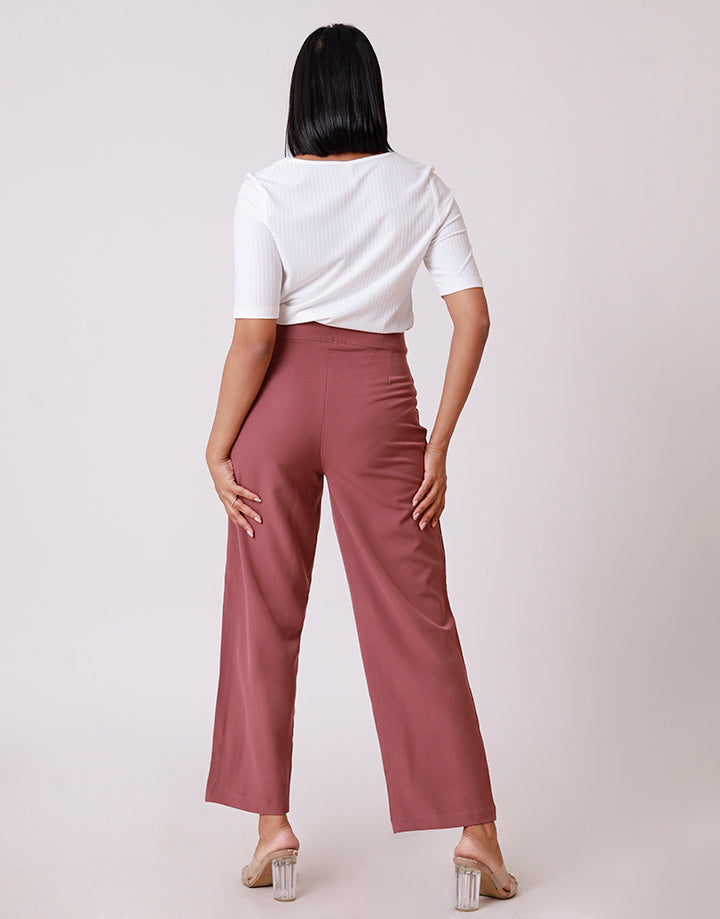 High Waist Straight Fit Trousers