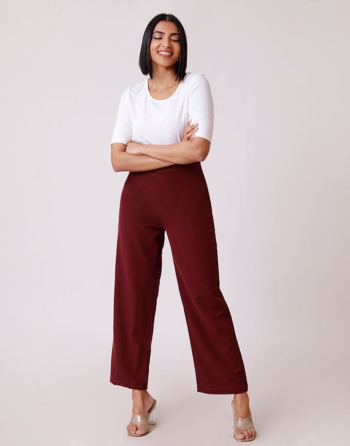 High Waist Straight Fit Trousers