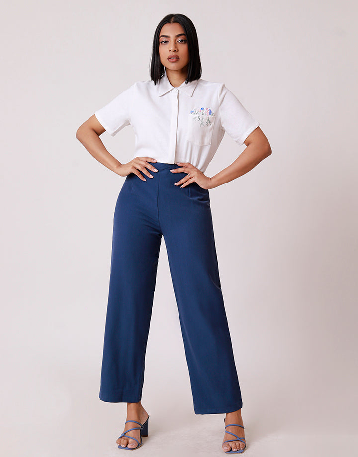 High Waist Straight Fit Trousers