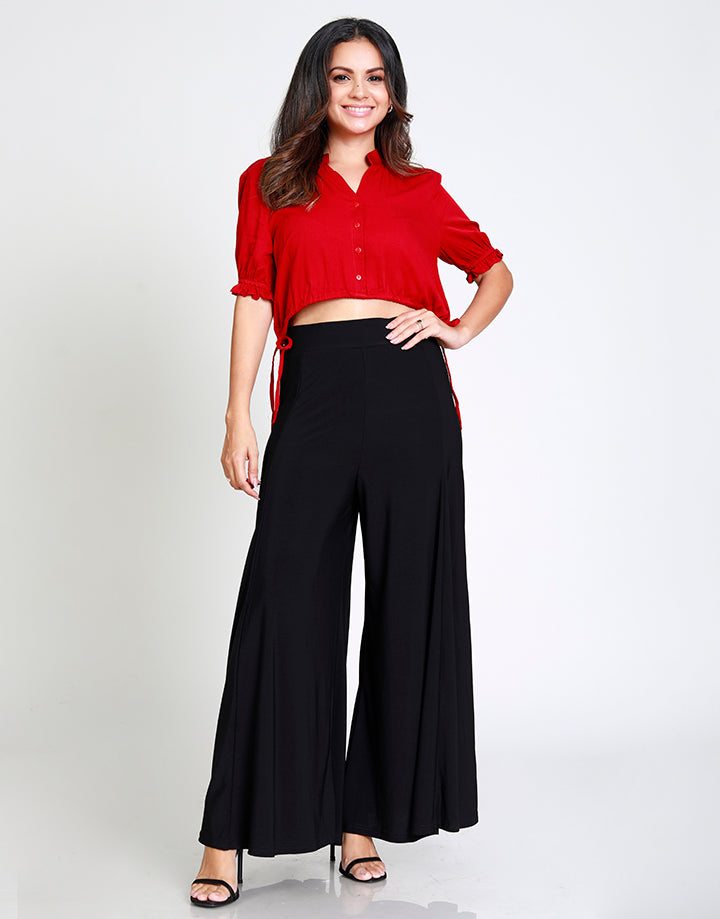 High Waisted 8 Pieces Flared Pant