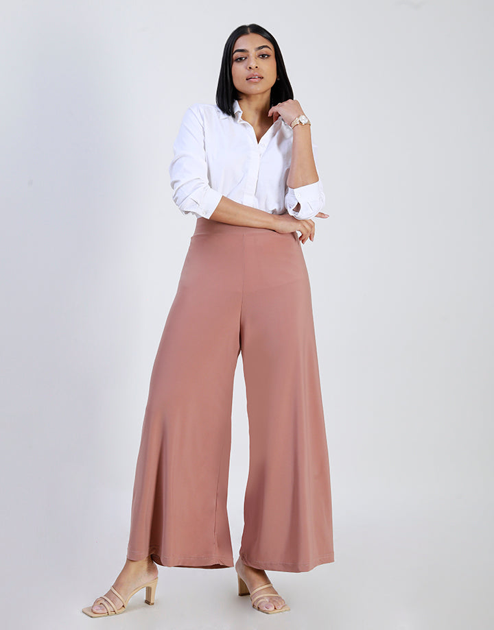 High Waisted Flared Palazzo Pant