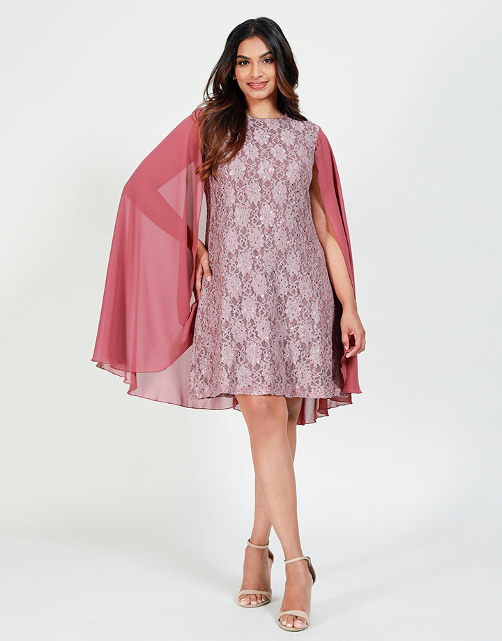 Lace Dress with Cape