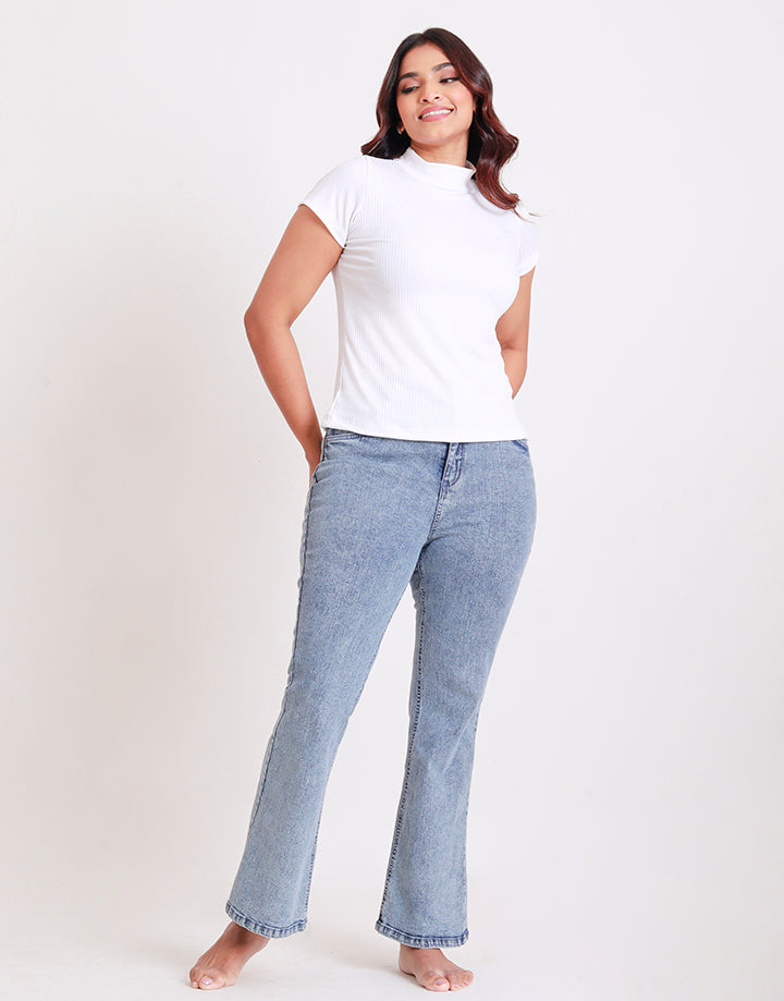 Ladies Hight Rice Slim Bootcut Jean 211A