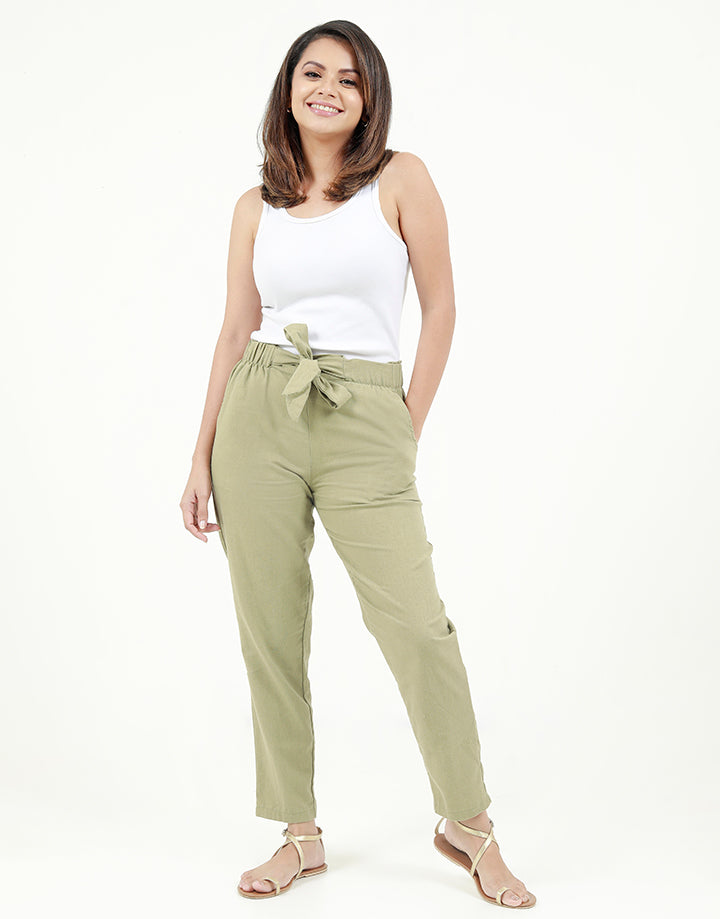 Linen Pant with Front Knot