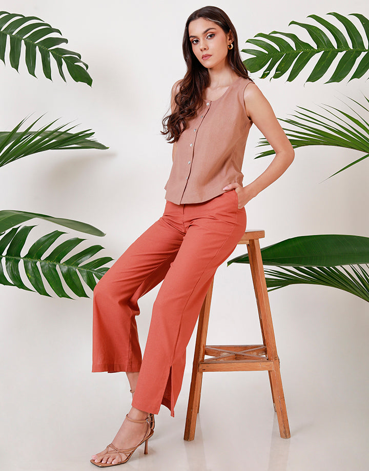 Linen Pant with Front Side Pockets