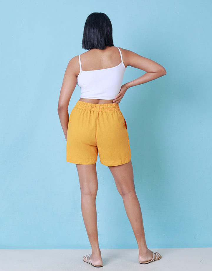 Linen Short with Elastic Waist