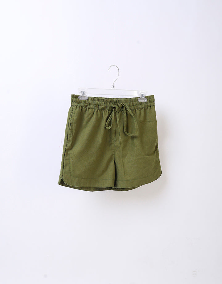 Linen Short with Elastic Waist