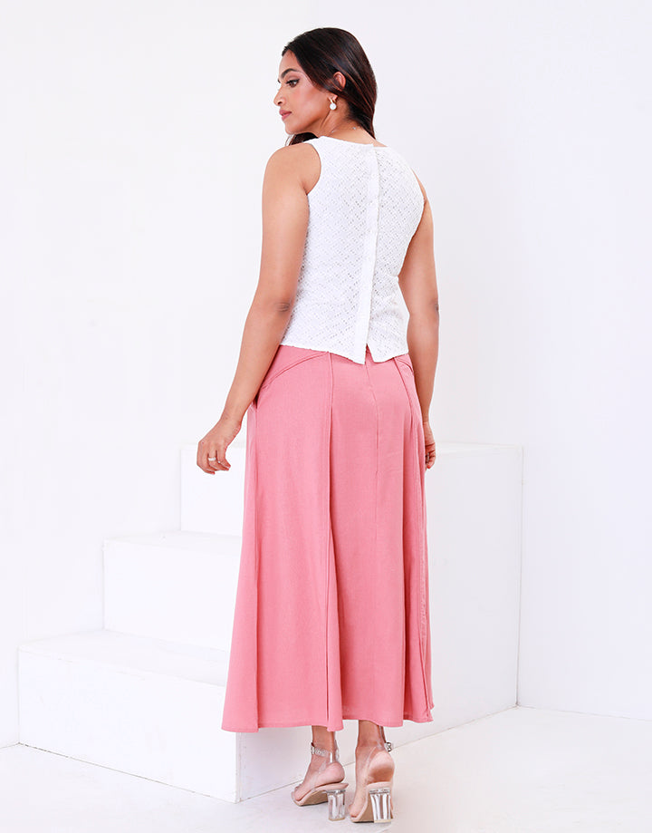 Linen Skirt with Pockets and Front Slit