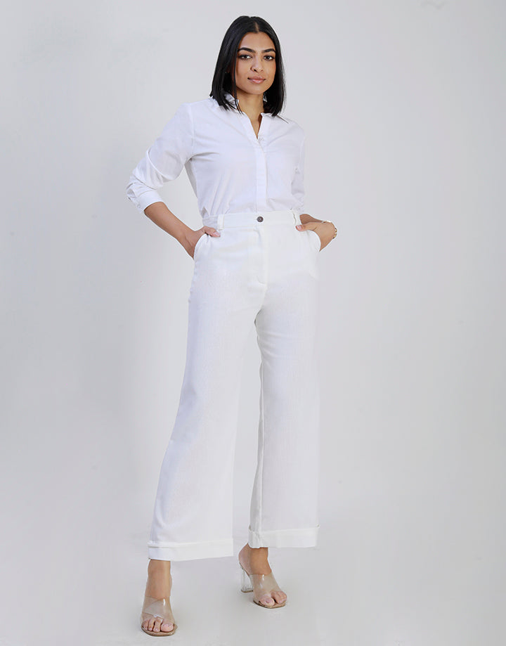 Linen White Pant with Side Pockets