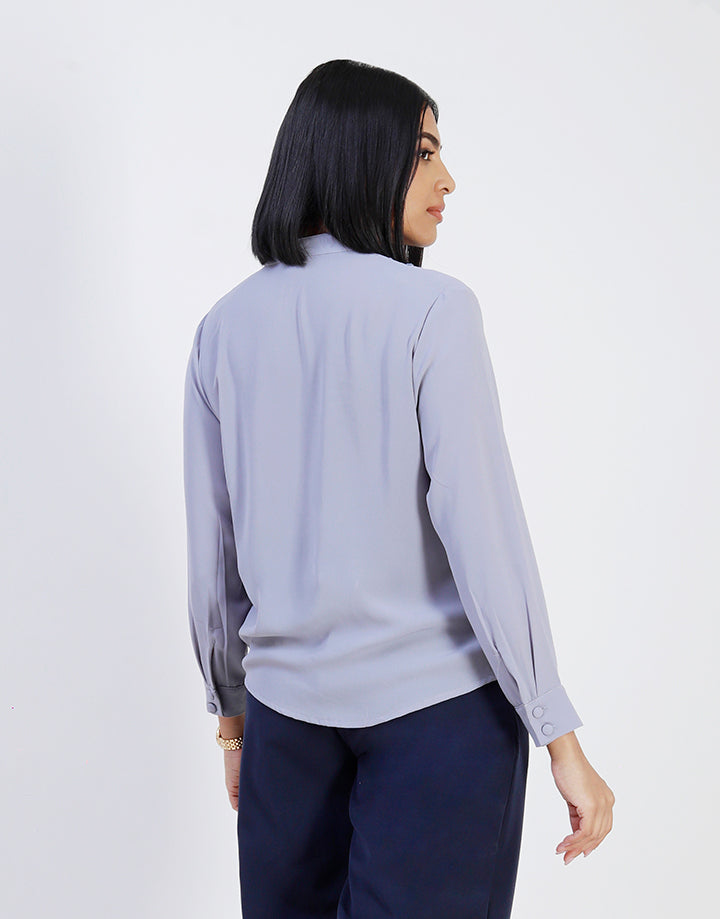 Long Sleeve Blouse with Pintuck Detail