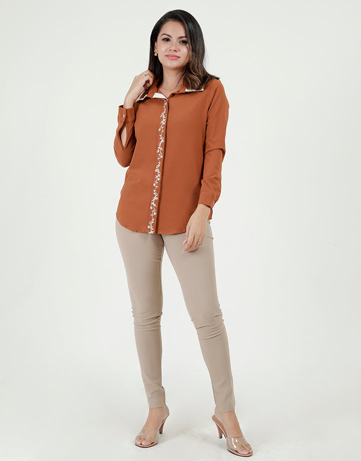 Long Sleeves Blouse with Embroidery
