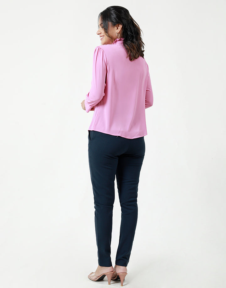 Long Sleeves Blouse with Pintucks