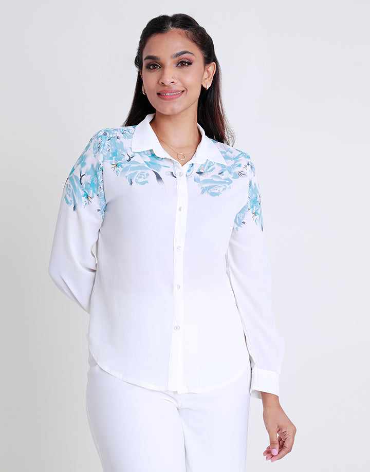 Long Sleeves Blouse with Placement Print
