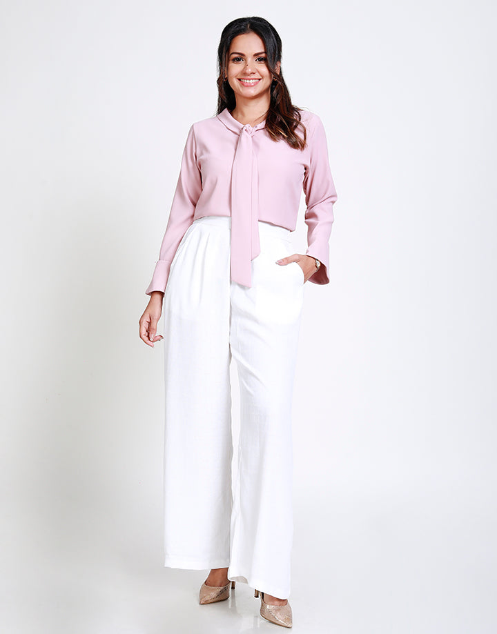 Long Sleeves Blouse with Tie Neck