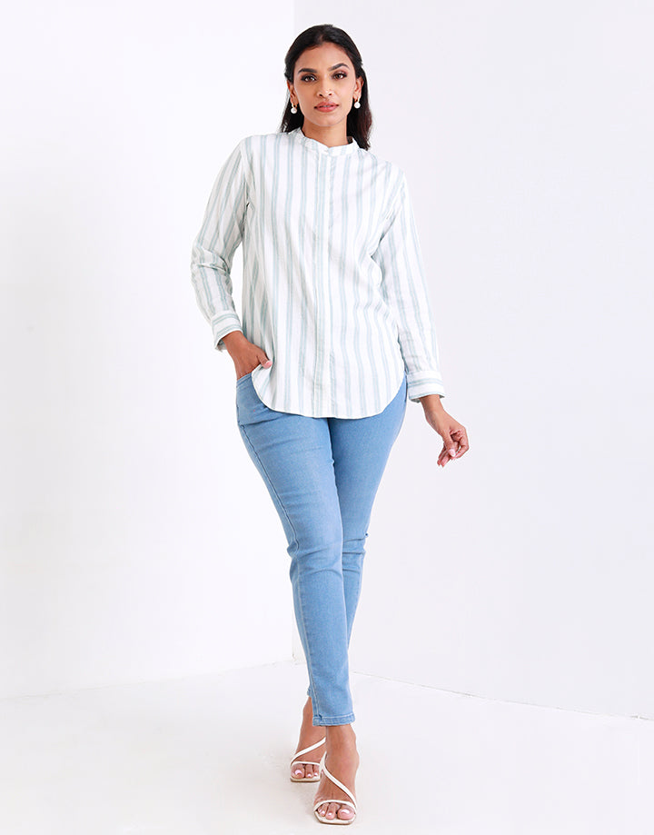 Long Sleeves Shirt Blouse with Buttons