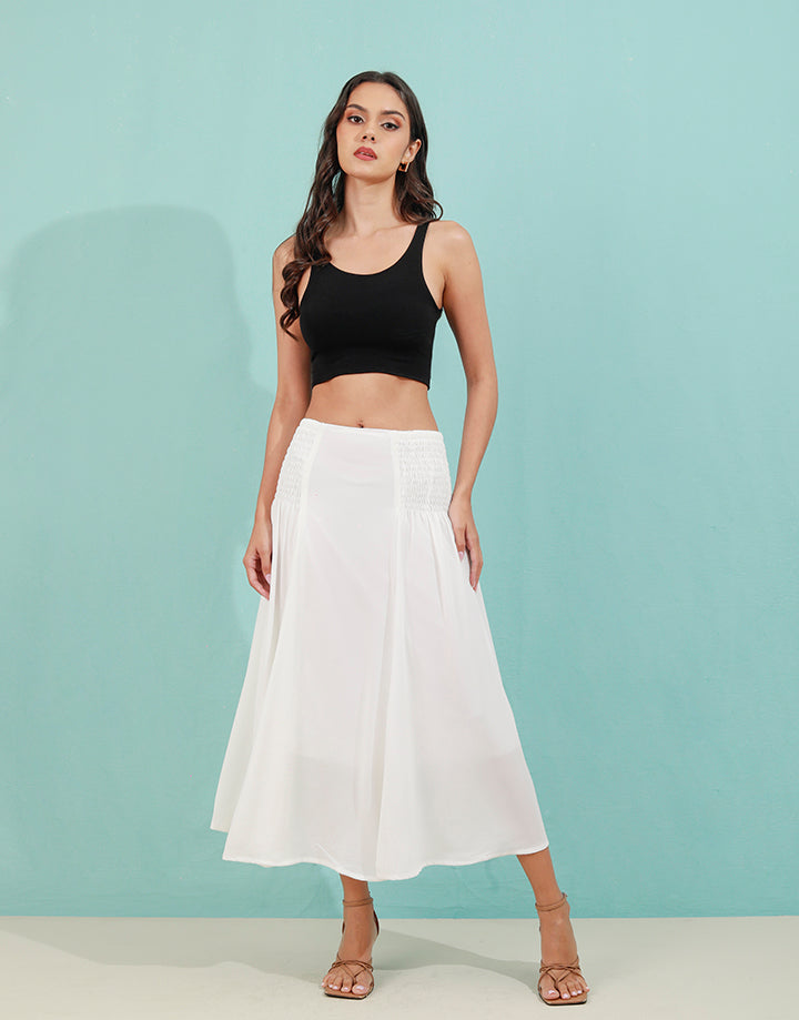 Maxi Skirt with Gathered Waist Band