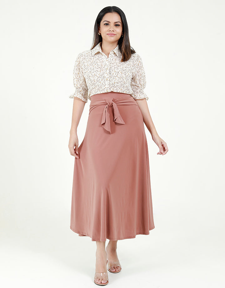 Midi Skirt with Tie-up