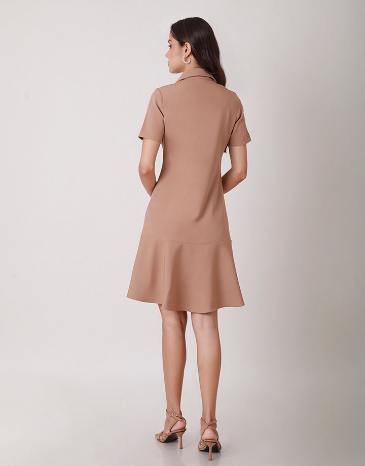 Over Lapped Lapel Detail Dress